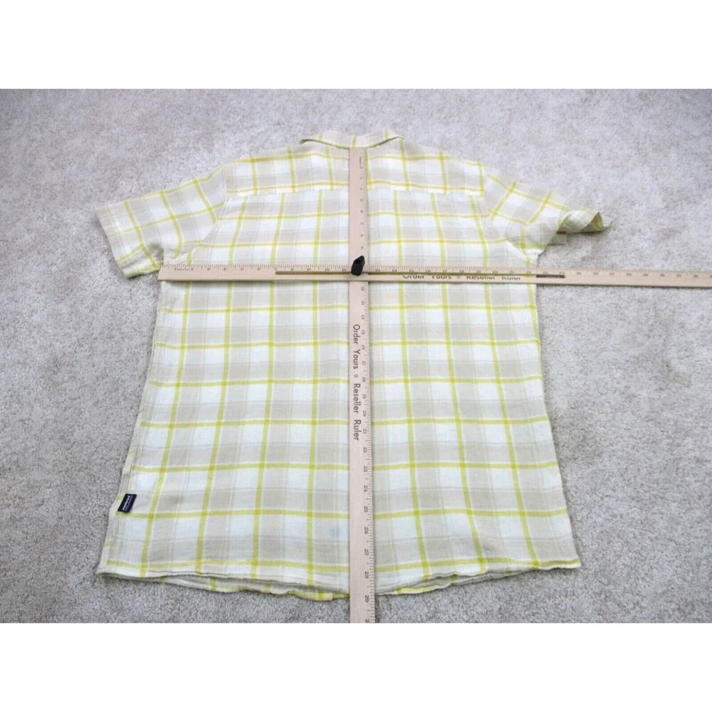 Patagonia Shirt Men Large White Yellow Plaid Steersman Hiking Casual Button Up * - Picture 11 of 14